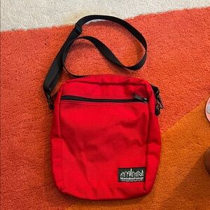 Manhattan Portage City Lights Crossbody Bag (SM) in red ballistic-style nylon